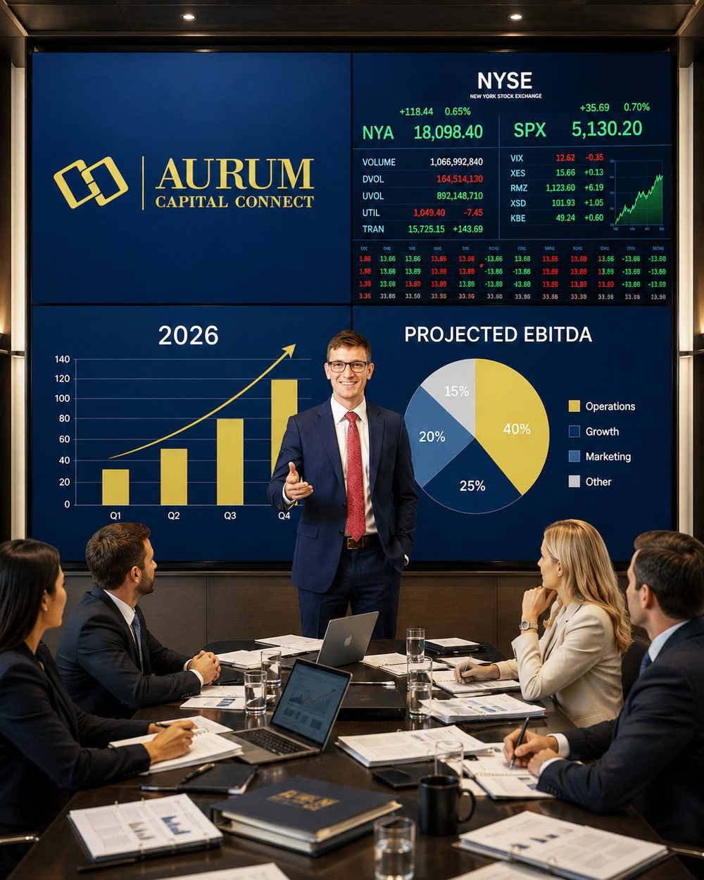 Aurum Capital boardroom presentation