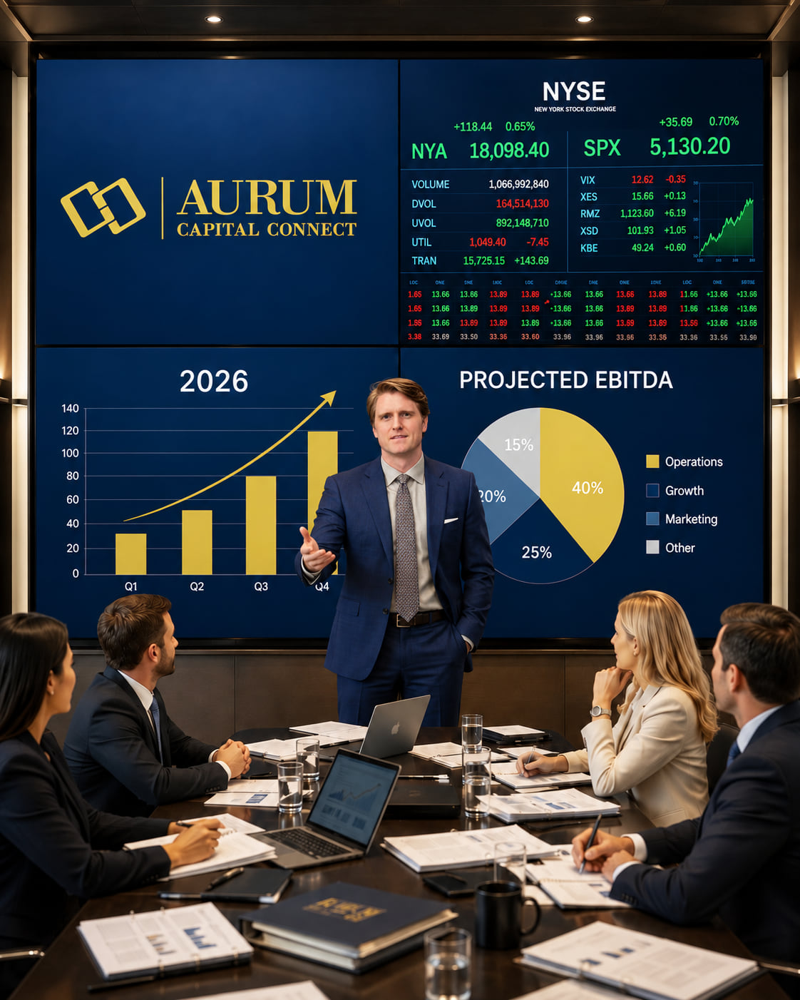 Aurum Capital boardroom presentation