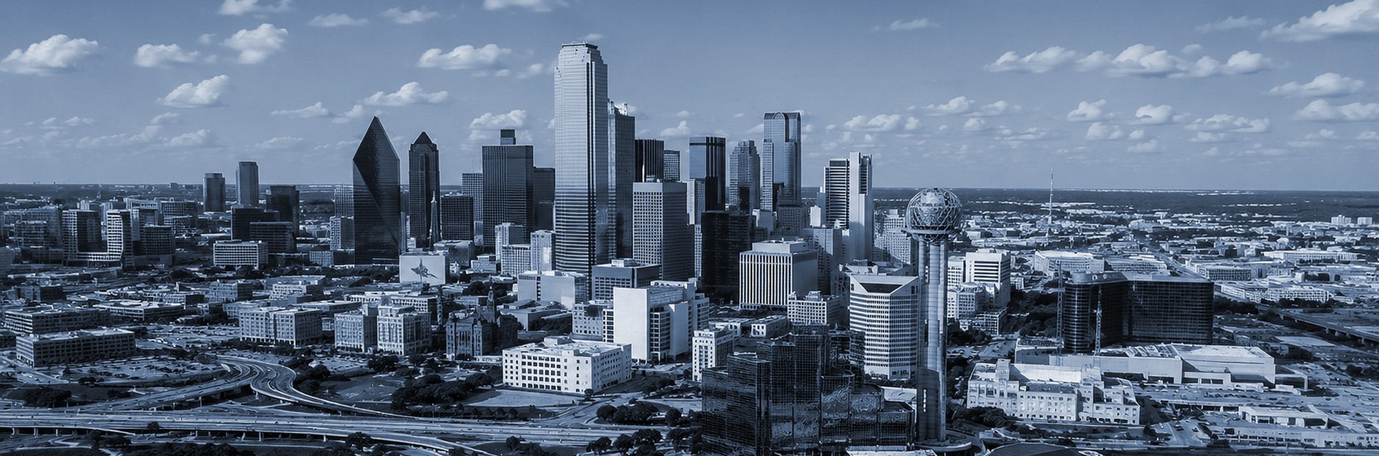 City financial district skyline