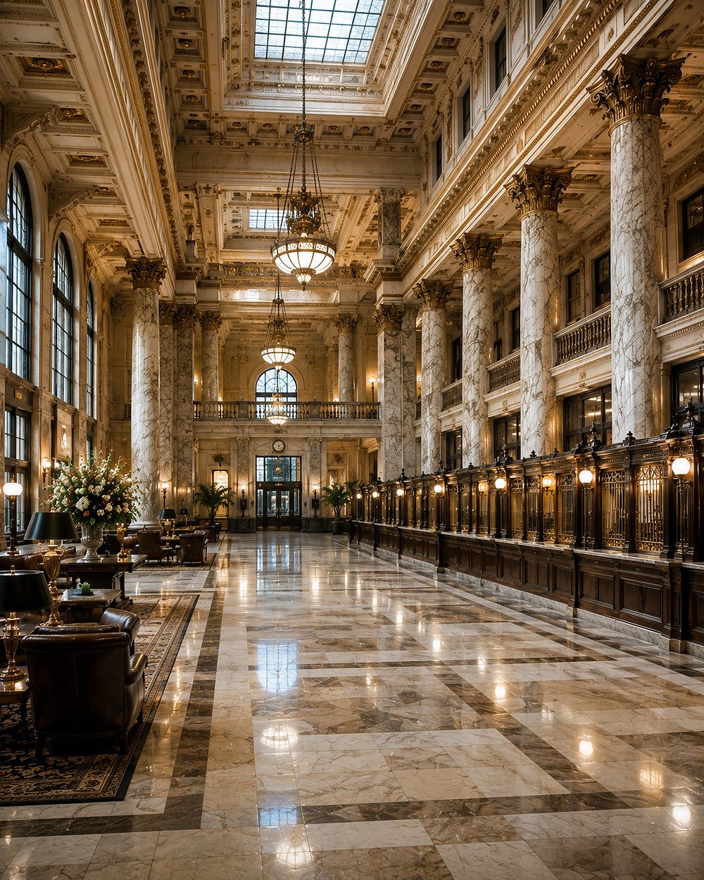 Grand classical banking hall